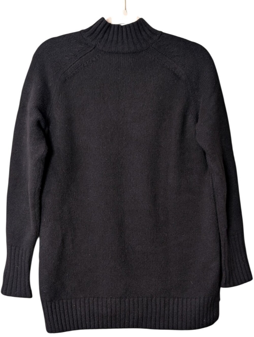 Vtg Polo Ralph Lauren Knit Sweater Mock Neck Black Wool Blend 90s Hong Kong Sz S
